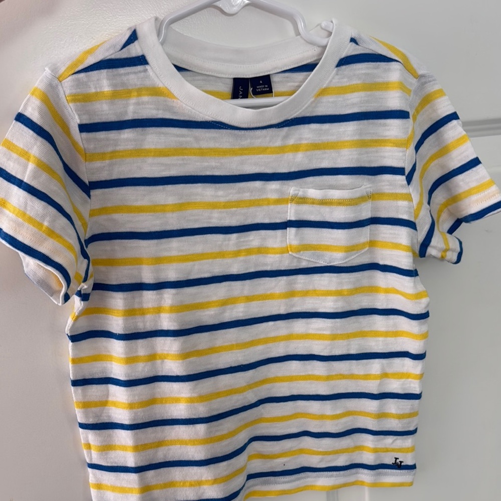 Janie and Jack Blue and Yellow Striped Tee